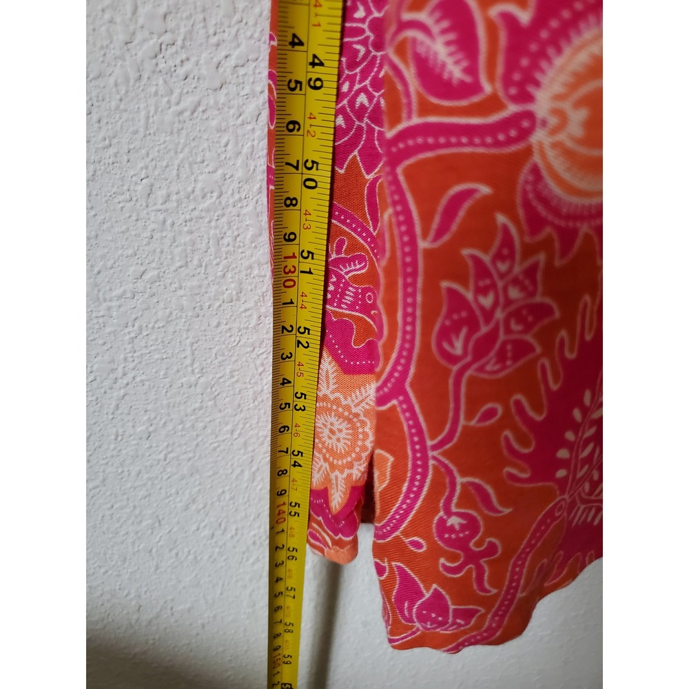 House of Harlow 1960 Maxi Dress Pink Orange Floral Ruffle Sleeve M Bohemian - Picture 10 of 13